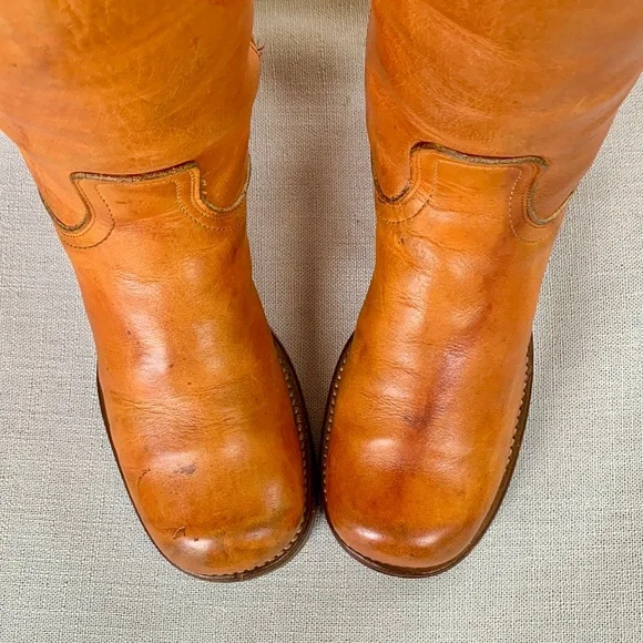 Sold FRYE Vintage Campus True Vintage Black Label Tall Square Toe Western Boots - Picture 7 of 10